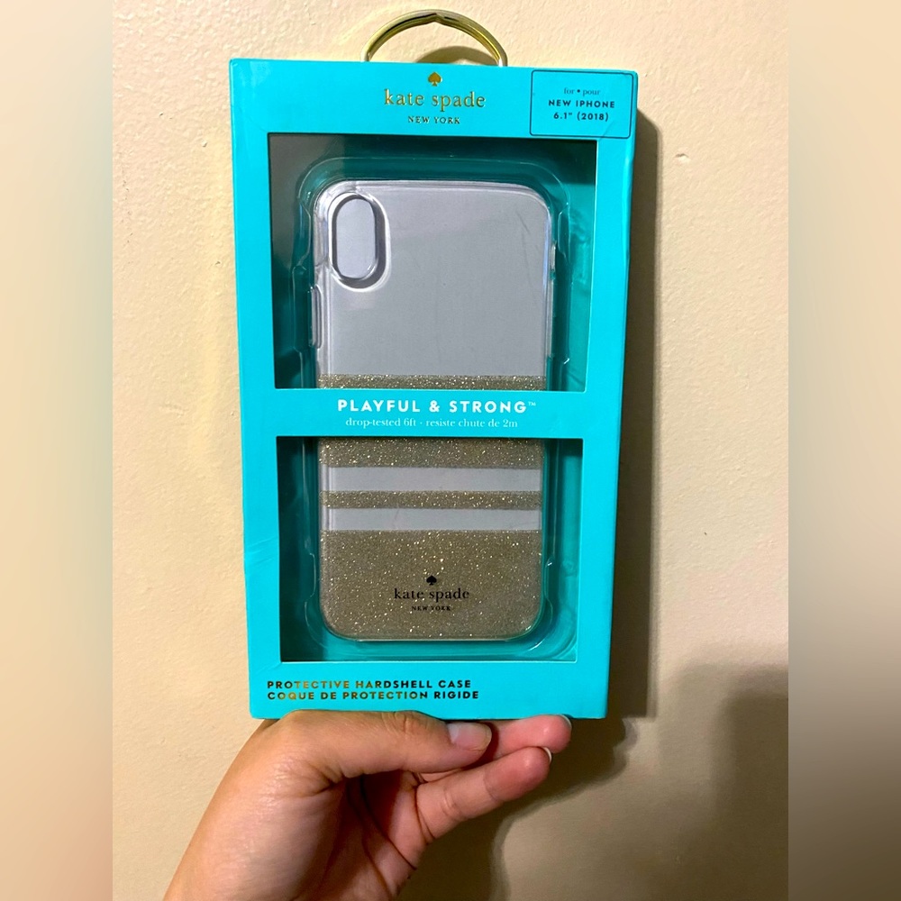 ♠️ Kate spade IPhone XR hardshell Clear Case.